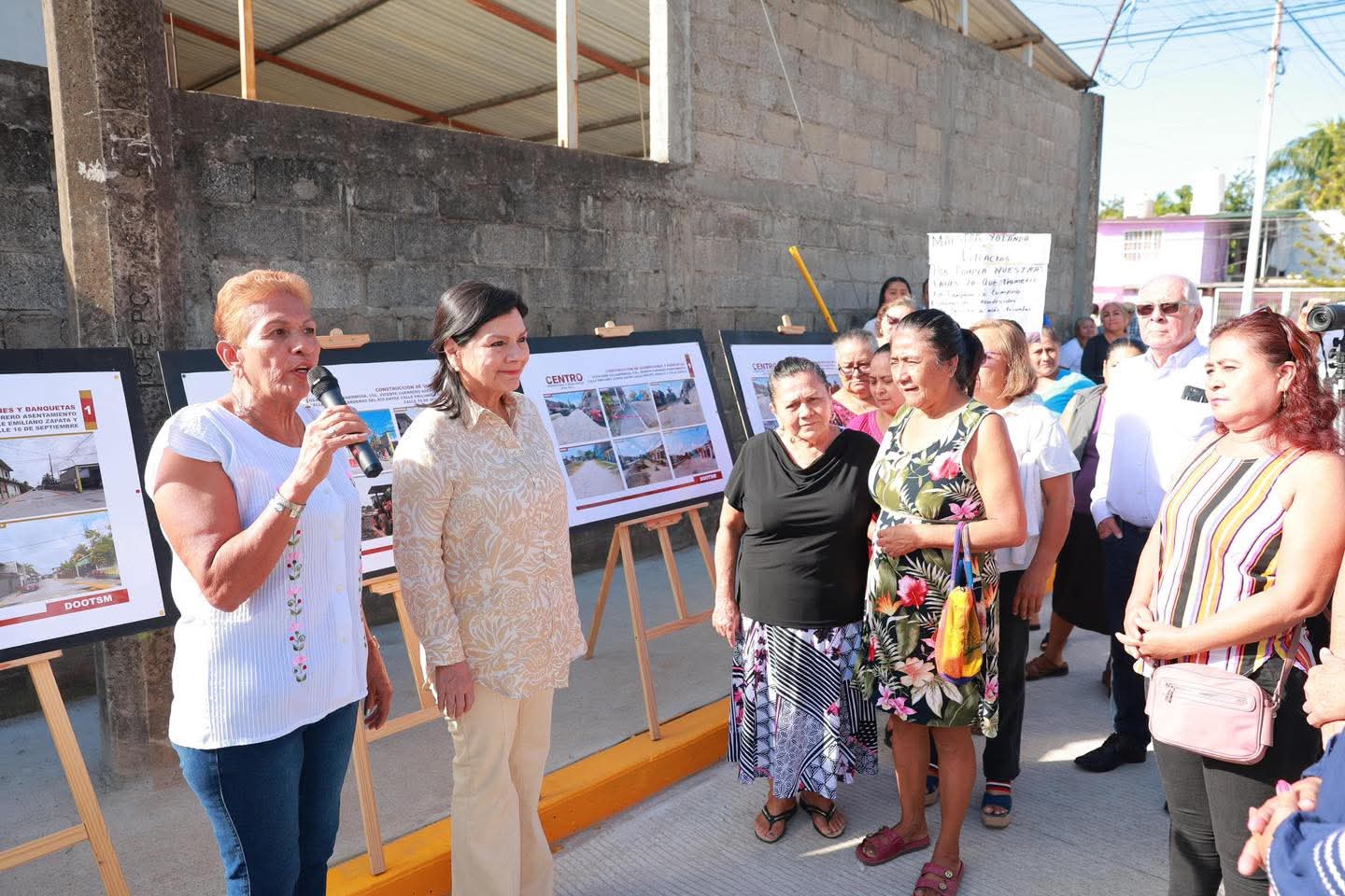 Yolanda Osuna cumple compromisos e inaugura calles con concreto hidráulico y drenaje en la colonia Vicente Guerrero