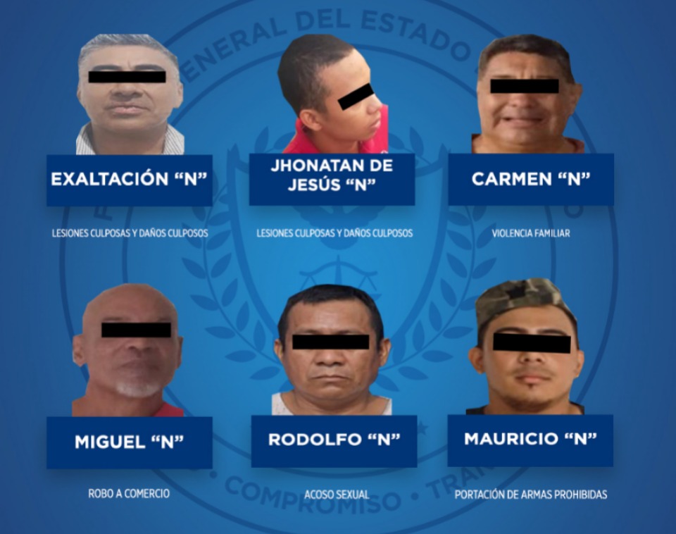 FGE reporta detenciones por delitos de alto impacto en Tabasco