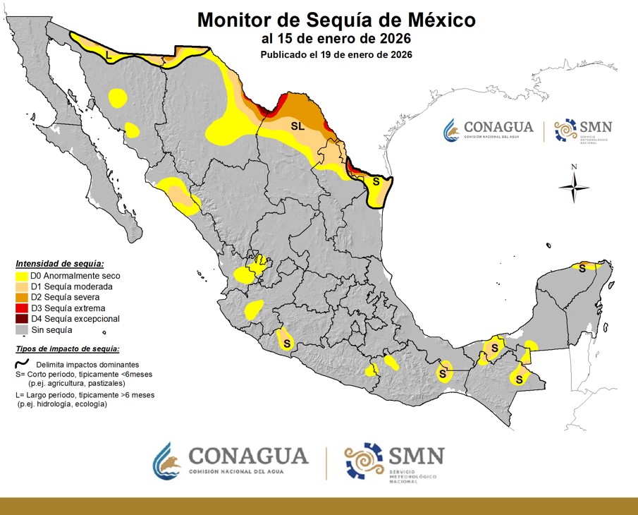 Libres de sequía, más de dos mil municipios en 13 estados de la República Mexicana