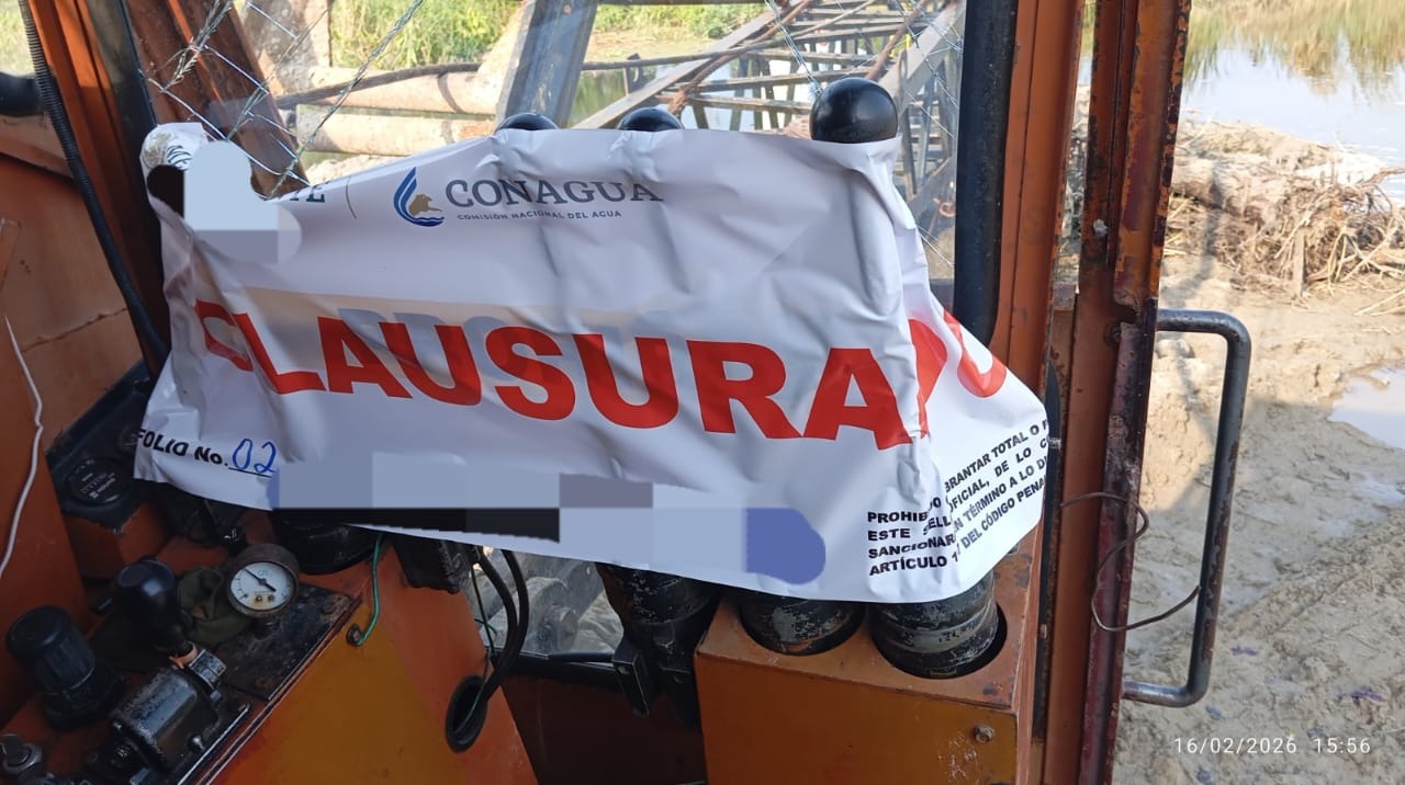 Conagua clausura extracción ilegal y pozo clandestino en Tabasco