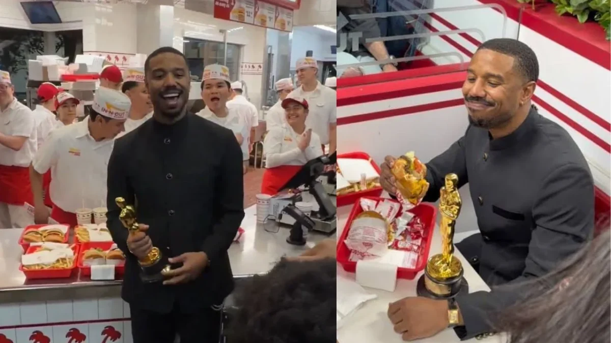 Michael B. Jordan festeja su Oscar 2026 con hamburguesas en In-N-Out