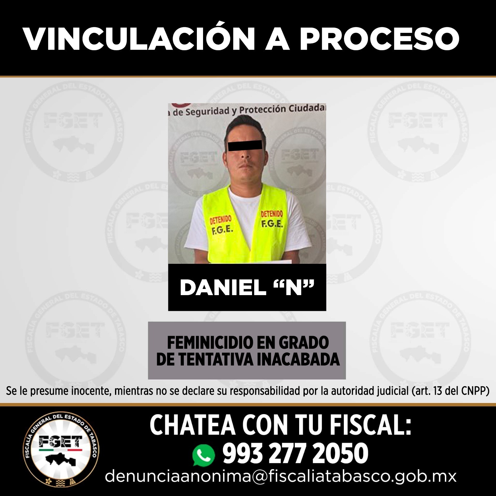 Vinculan a proceso a hombre por tentativa de feminicidio en Centro