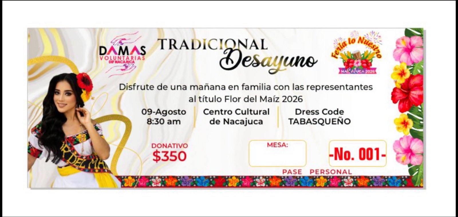 Invitan al Desayuno Flor del Maíz 2026 en Nacajuca