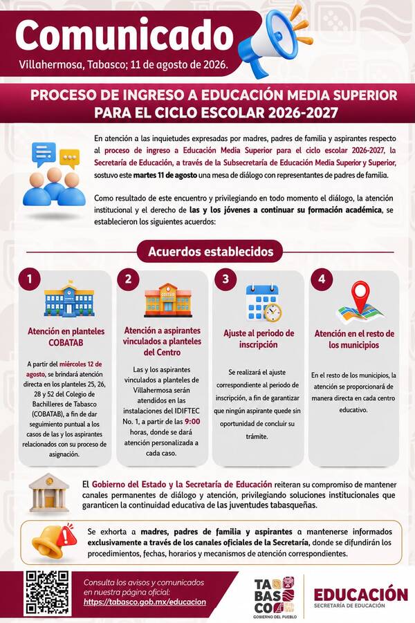 SETAB reforzará atención a aspirantes de bachillerato