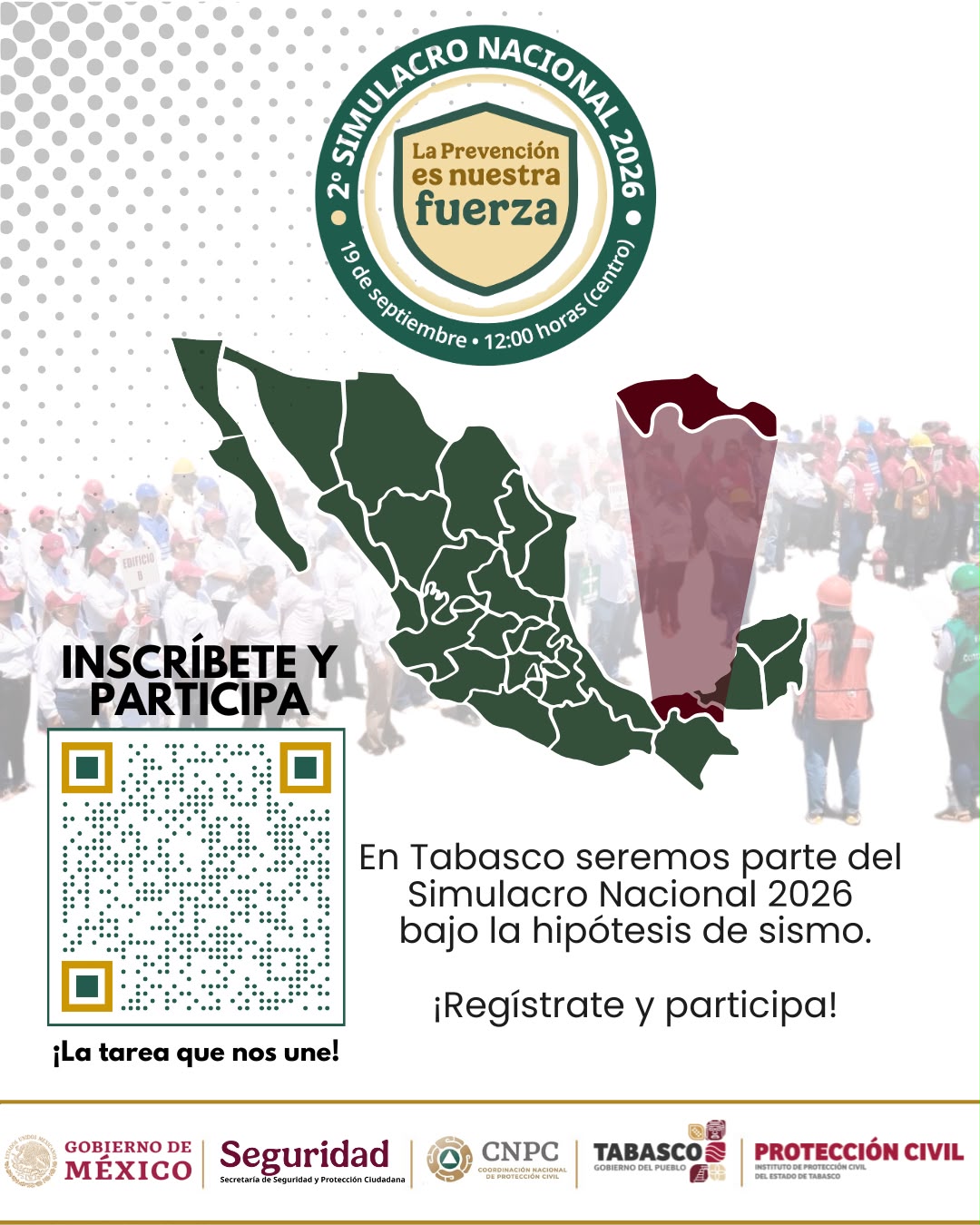 Tabasco se alista para el Segundo Simulacro Nacional 2026