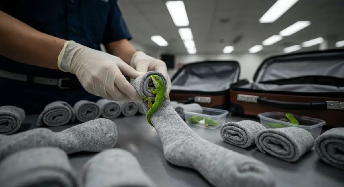 Mexicano es detenido en Japón por traficar lagartos escondidos en calcetines