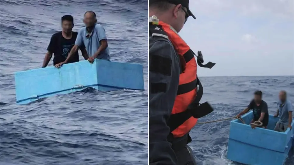 Rescatan a dos pescadores tras 5 días sobre una hielera en México