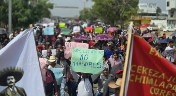 Comunidades de Cintalapa marchan para exigir respeto a sus tierras