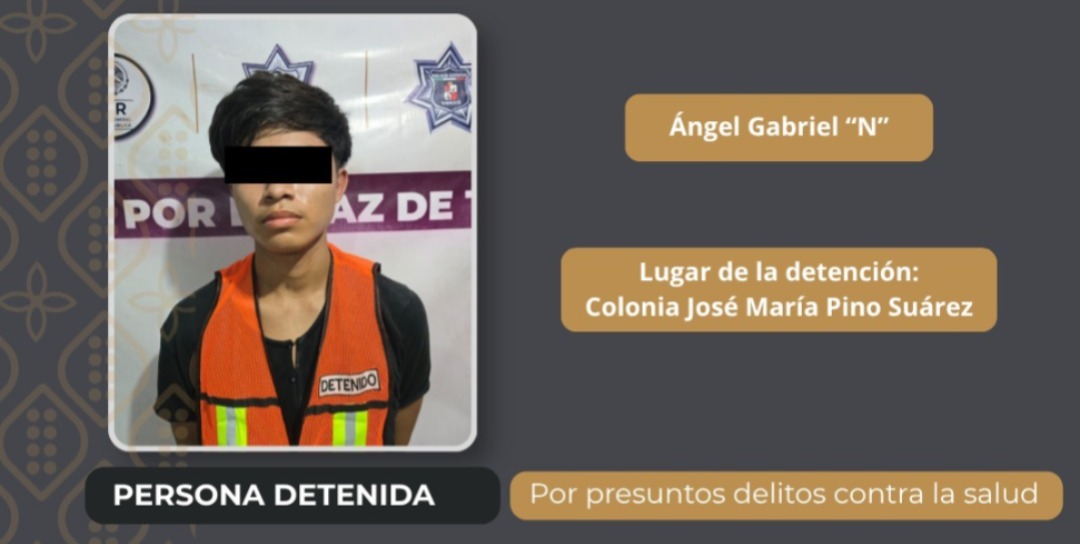 Detienen a hombre por presuntos delitos contra la salud en Centro